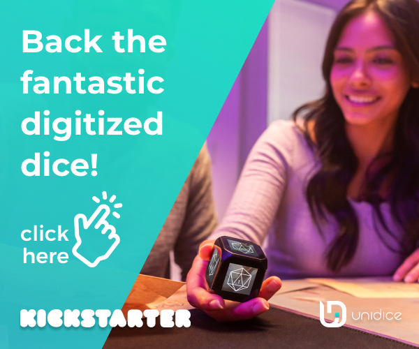 smiling girl holding the unidice in her hand