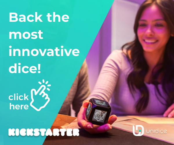 smiling girl holding the unidice in her hand