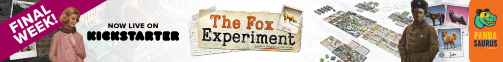 The Fox Experiment, Elizabeth Hargrave's newest game published by Pandasaurus Games, has its last week on Kickstarter!