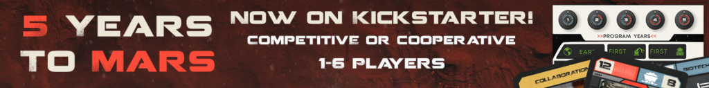 Image of 5 Years to Mars that takes you to the Kickstarter page