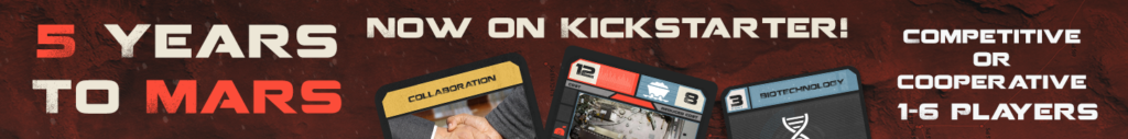 Image of 5 Years to Mars that takes you to the Kickstarter page
