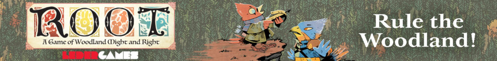 Character art from Root the board game. Text reads: Rule the Woodland