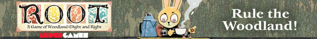 Character art from Root the board game. Text reads: Rule the Woodland