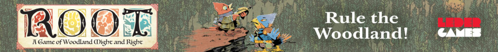 Character art from Root the board game. Text reads: Rule the Woodland