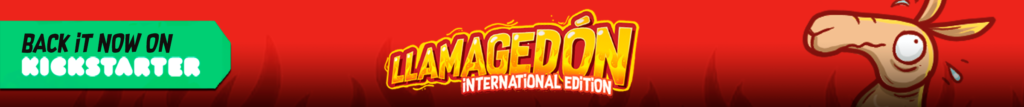 Live on Kickstarter Llamagedon International Edition with a llama