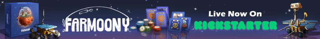 Farmoony is live on Kickstarter! A strategic space farming board game for 2-6 players. Back now and grow your space farm! 🚀🌱